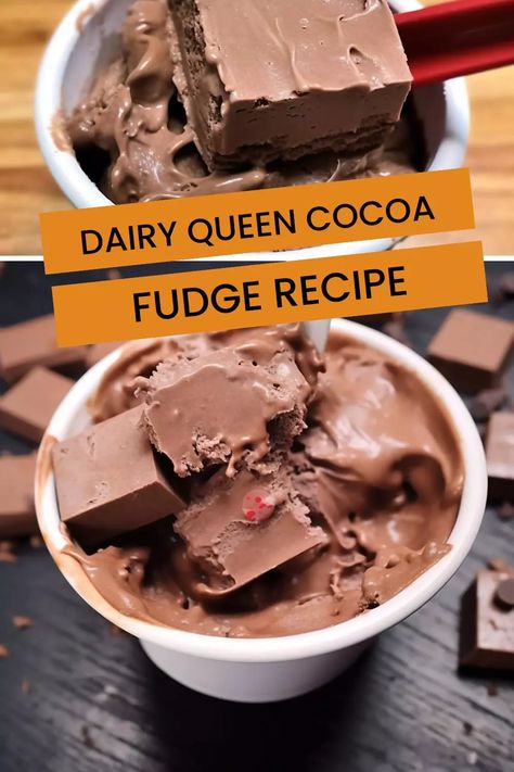 Learn how to make a delicious and easy-to-follow Dairy Queen cocoa fudge recipe with our simple, step-by-step instructions. Enjoy the rich and creamy goodness of this classic treat! Dairy Queen Cocoa Fudge Recipe, Dairy Queen Recipes, Dairy Queen Hot Fudge Recipe, Cocoa Powder Fudge Recipe, Cocoa Fudge Recipe, Cocoa Fudge, Queens Food, Chocolate Fudge Brownies, Kinds Of Desserts