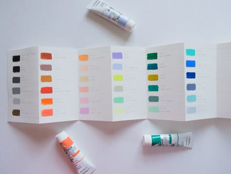 holbien acryla gouache (japanese) - carries a bunch of gorgeous pastel/pale/muted colors. More selection than windsor newton. No need to self mix Gouache Swatches, Acryla Gouache, Gouache Color, Travel Art Journal, Posca Marker, Paint Swatches, Acrylic Gouache, Painting Photography, Diy Watercolor