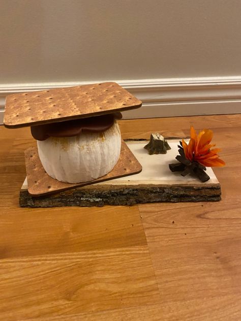 #smorespumpkin #pumpkindecorideas #pumpkincontest #halloweenpumpkin #pumpkindecoratingDIY Pumpkin Smore Decoration, S'more Pumpkin Decorating, S’more Pumpkin Decorating, Ghost Pumpkin Decorating Ideas, S’mores Pumpkin Decorating, Smores Pumpkin Decorating, Pumpkin Scene Ideas, Award Winning Pumpkin Decorating, Office Pumpkin Decorating Contest