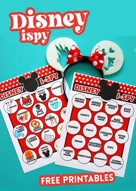 This FREE Disney I spy Printable is such a fun game to play while walking around the park or waiting in line at Disneyland! I Spy Disney Printable, I Spy Printable, Disney Cruise Door Decorations, Game To Play, Disney Printables, Disney 2024, Line Game, Disney Games, Disney World Parks