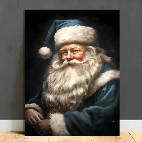 Faster shipping. Better service Santa Paintings On Canvas, Santa Canvas Painting, Santa Portraits, Santa Drawings, Santa Claus Art, Santa Christmas Decor, Painting Santa, Christmas Decor Rustic, Santa Canvas