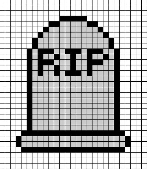 A pixel art template of a light grey, cartoon grave-stone. Cute Halloween Pixel Art, Pixel Art Ideas Halloween, Pixel Halloween Art, Scream Pixel Art, Witch Pixel Art, Spooky Pixel Art, Goth Pixel Art, Horror Pixel Art, Cartoon Pixel Art