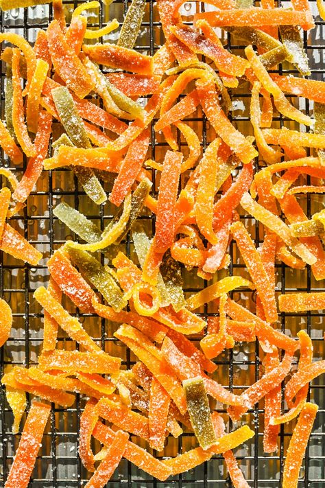 Sour Candied Citrus Peels, Healthy Sour Patch Kids, Candied Citrus Peel, 4 Ingredient Desserts, Gf Treats, Candied Citrus, Greek Chickpea Salad, Store Bought Snack, Crowded Kitchen