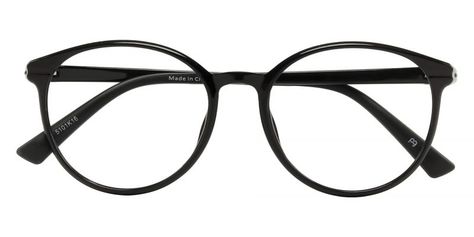 Order Prescription Glasses (Single Vision) with this Black Round frame From $14.95, include frame + lens + case + cloth,, The Steinway Round frames offer a timeless and sophisticated design with their perfectly circular lenses and sleek, minimalist aesthetic. Available in vibrant red, classic black, and elegant blue, these frames add a touch of modern flair to any look.  Ul Black Glasses Aesthetic, Glasses Inspo, Round Prescription Glasses, Round Eyeglasses Frames, Bifocal Glasses, Bifocal Reading Glasses, Round Frames, Round Eyeglasses, Lens Case