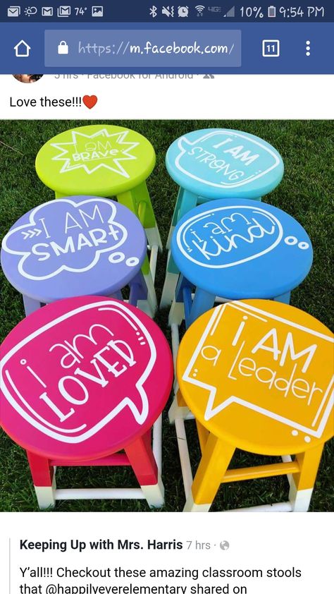 Encouragement stools Classroom Goals, Classroom Layout, Elementary Classroom Decor, Flexible Seating, New Classroom, Class Decoration, Classroom Setup, Classroom Environment, Classroom Design