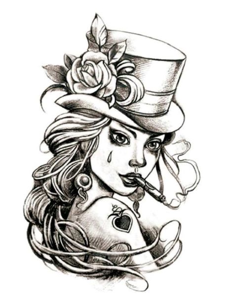 Small Wave Tattoo, Steampunk Tattoo, Catrina Tattoo, Pin Up Girl Tattoo, Skull Girl Tattoo, Tattoo Schrift, Fan Tattoo, Kunst Tattoos, Sketch Tattoo Design