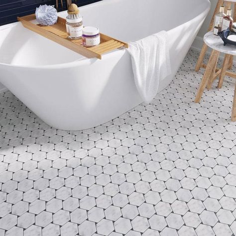 Hexagon tile floor