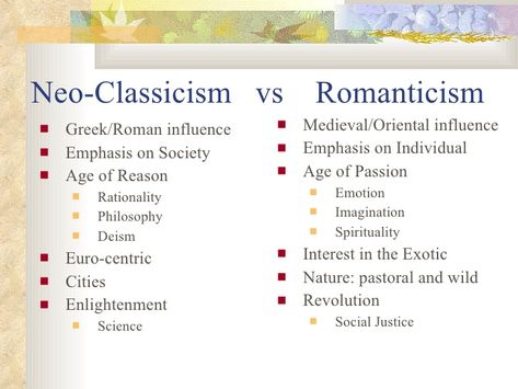 1.  Neo-Classical Movement vs. Romantic Movement Academic Romance, Romanticism Art, Literature Notes, Romantic Movement, English Literature Notes, Dark Academic, Age Of Enlightenment, Teaching Literature, Romantic Period