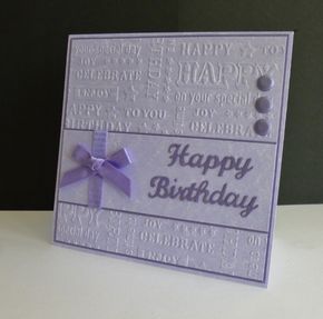 Lilac Birthday, Homemade Birthday Cards, Bday Cards, Birthday Cards For Women, Photo Greeting Cards, Cricut Cards, Embossed Cards, Birthday Cards Diy, Handmade Birthday Cards