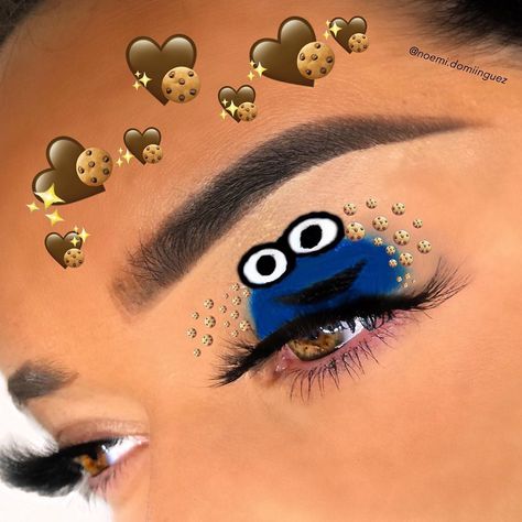 SESAME STREET ' COOKIE MONSTER ' .... Sesame Street Makeup Ideas, Cookie Monster Makeup Halloween, Sesame Street Makeup, Cookie Monster Makeup, Baby Shower Makeup, Duo Ideas, 2024 Makeup, Seaseme Street, Halloween Duo