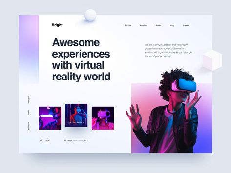 Metaverse - Virtual Reality World Landing Page by Huy Kieu ✪ Web Design Inspiration Portfolio, Virtual Reality Design, Ux Design Principles, Virtual Reality Games, Webdesign Inspiration, Learning Websites, Virtual Design, Ui Design Inspiration, Design App