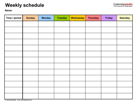 free free weekly schedule templates for excel 18 templates college class schedule maker template pdf Free Weekly Calendar, Timetable Template, Excel Calendar Template, Free Printable Calendar Templates, Weekly Calendar Template, Weekly Schedule Printable, Daily Schedule Template, Free Calendar Template, Week Schedule