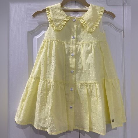 A Line Frock For Kids, Baby Frocks Designs Cotton, Kids Frocks Design Cotton, Yellow Baby Dress, Baby Dress Pattern Free, Cotton Frocks For Kids, Frocks For Babies, Frocks For Kids