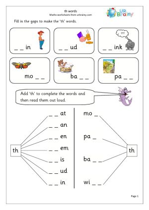 th Words Blending Letters, Phonics Lesson Plans, Reading Kindergarten, Th Words, Words English, Reading Comprehension For Kids, Cvc Words Kindergarten, Blends Worksheets, Guided Reading Kindergarten