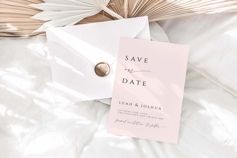 Delicate Blush Wedding Save the Date Card Template Instantly download, edit and print straight after your payment has been completed. Access your template following your purchase and edit, save and print directly within your internet browser via the Templett website. DIMENSIONS OF FINAL PRODUCT ---------------------------------------------- 4"x6" Save the Date Card TRY IT OUT ---------------------------------------------- Want to try the template out before purchasing, copy and paste the below i Classic Minimalist Wedding, Blush Save The Dates, Diy Save The Date, Glam Minimalist, Taupe Wedding, Ivory Wedding Invitations, Diy Save The Dates, Minimalist Wedding Invitation, 21st Birthday Invitations