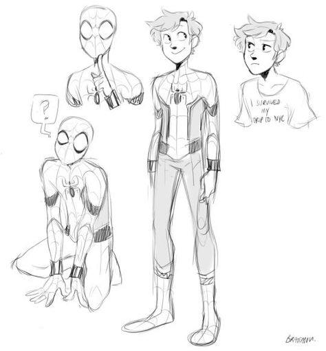 Spider man homecoming Peter Parker Cartoon, Man Drawing Reference Pose, Peter Parker Sketch, Spider-man Poses, Man Drawing Cartoon, Spider Man Poses Reference, Spiderman Reference, Bd Design, Spiderman Fanart