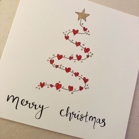 Christmas Cards Handmade Drawing Simple, Xmas Cards Drawing, Christmas Drawings Simple Xmas Cards, Merry Christmas Card Drawing, Xmas Card For Boyfriend, Christmas Cards Astetic, Christmas Card Inspo Diy, Christmas Letters To Boyfriend, Christmas Cards Handmade For Boyfriend