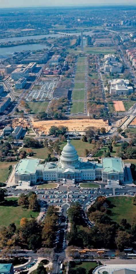 Aerial view of Capitol building and Washington DC Capitol Building Washington Dc, Al Qur'an Photography, Qur'an Photography, Capitol Building, Architecture Fashion, Washington Dc, Aerial View, Washington, Real Estate