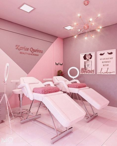 Nail And Lash Room Ideas, Pink Lash Room, Beauty Room Ideas, Beauty Shop Decor, Lash Room Ideas, Nail Salon Interior Design, Beauty Room Salon, Esthetician Room Decor, Esthetics Room