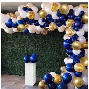 Decoration Evenementielle, Prom Decor, Gold Confetti Balloons, Graduation Balloons, Balloon Kit, Graduation Diy, White Balloons, Blue Balloons, Gold Confetti