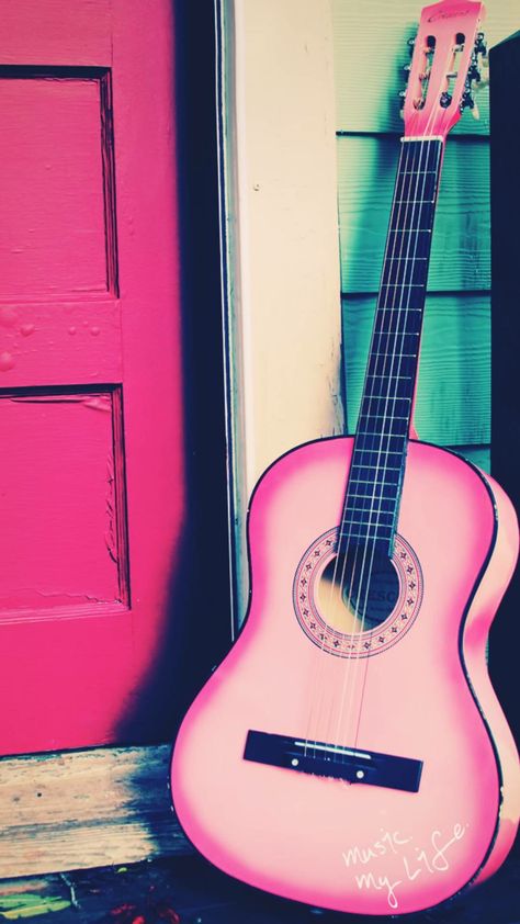 Pink Guitar, Pink Music, Catty Noir, Guitar Photography, Guitar Art, Tickled Pink, Music Wallpaper, Jolie Photo, Everything Pink