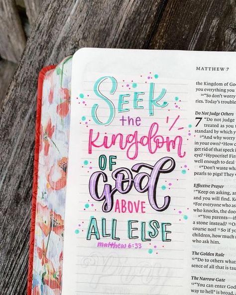 Bible Verse For Inspiration, Inspire Faith Bible, Bible Title Page Art, Matthew 7 Bible Journaling, Matthew Bible Journaling Notes, Book Of Matthew Bible Journaling, Matthew 6 Bible Journaling, Bible Verse Index Cards, Bible Art Ideas