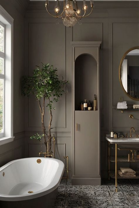 Step into the world of Ashen Tan (996) with subtle tan shades to create a moody atmosphere in your bathroom. Follow this daily interior designer routine for a stylish space! #Ad #homedecor #homedesign #bathroom #Painthome interiorarchitecture best Wall Colors for Bathroom Colors
Bright Room Colors
best colors combinations bathroom
bathroom Remodeling
Modern Paint Colors
2024 Iron Ore Master Bath, Bathroom With Dark Brown Floor, Brown Guest Bathroom, Bathroom Ideas Dark Colors, Cream Wall Bathroom, Single Color Room, Khaki Green Bathroom, Moody Scandinavian Bathroom, Dark Walled Bathroom