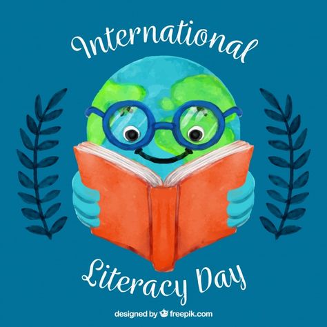 International literacy day background with world reading Free Vector World Literacy Day, World Reading Day, International Literacy Day, Literacy Day, English Grammar Worksheets, Reading Day, Day Background, Teaching Skills, Slogan Design