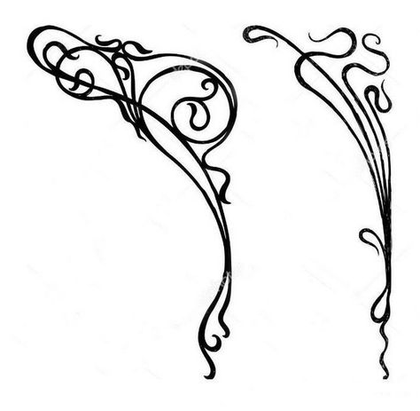 Art Nouveau Swirls, Fiori Art Deco, Art Nouveau Tattoo Design, Art Nouveau Ornament, Fleurs Art Nouveau, Art Nouveau Tattoo, Motifs Art Nouveau, Nouveau Tattoo, Affiches D'art Déco