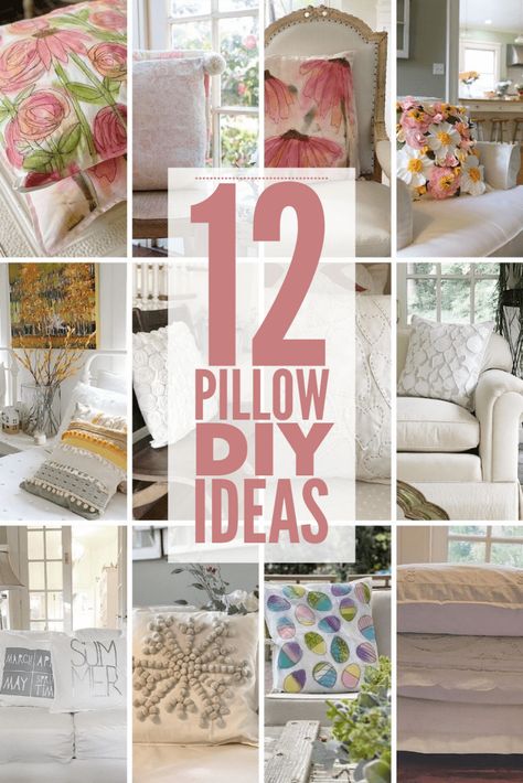 Today I am sharing some of my DIY pillow projects. I was a bit shocked to see that I have made so many pillows but I think there just might be one here that all of you may like. Creative Pillows Diy, Easter Pillows Ideas, Pillow Cover Designs Ideas, Cushion Covers Ideas, Diy Flower Pillow, Sewing Pillows Ideas, Throw Pillow Covers Diy, Christmas Pillows Diy, 100 Year Old Home