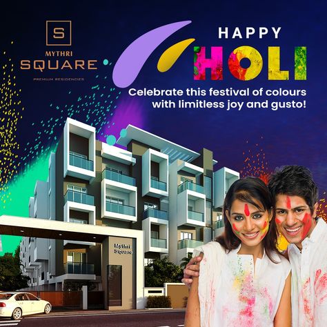 Mythri builders wishes you a very happy Holi. Find a community to celebrate every occasion with, get a dream home at mythrisquare.com/ . . . Contact us @ +91 95131 40111/ +91 95131 40222 #MythriBuilders #MythriSapphire # MythriSquare #OffSarjapurroad #Builders #Nammabengaluru #Amenities #LuxuryHomes #RealEstate #Property #Bangalore #Investment #dreamhomes #properties #electricvehicle #electricvehiclecharging #holi #festivalofcolors #holi2022 Holi Post, Fitness Ads, Instagram Template Design, Electric Vehicle Charging, Color Festival, Happy Holi, Home Construction, Instagram Template, Dream Home