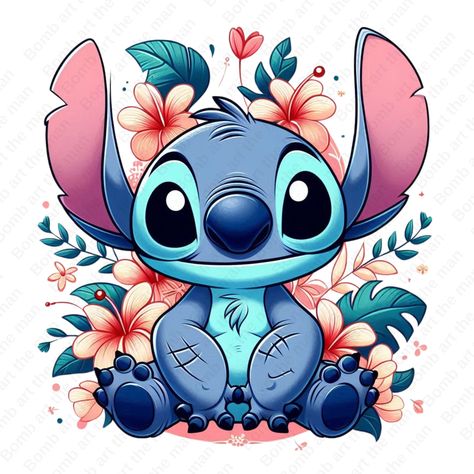 Stitch Disney Wallpapers, Stitch With Flowers, Stitch Clipart, Stitch Christmas Tree, Stitch Printable, Toothless And Stitch, Stitch Png, Stitch Cute, Lilo And Stitch Quotes