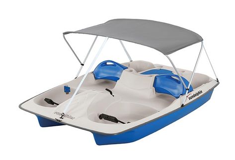 Sun Slider 5 Person Pedal Boat - Sun Dolphin Boats Boat Canopy, Pedal Boats, Pedal Boat, Paddle Wheel, Garden Canopy, Paddle Boat, Lake Boat, Fishing Rod Holder, Canopy Outdoor