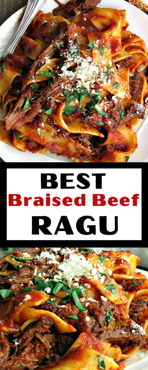 Braised Beef Ragu, Beef Ragout, Beef Ragu Recipe, Ragout Recipe, Pork Ragu, Beef Ragu, Ragu Recipe, Dutch Oven Cooking, Herb Sauce