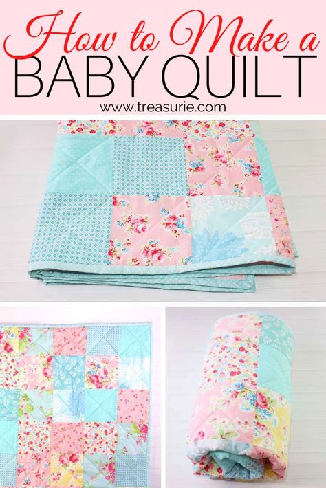 Simple Crib Quilt Pattern, How To Assemble A Quilt, Making A Quilt For Beginners, Cot Quilt Patterns Free, How To Make Binding For A Quilt, Crib Quilt Pattern Free, Girly Quilt Patterns, Fat Quarter Baby Quilt Pattern Free, Quick Baby Quilts Patterns Free