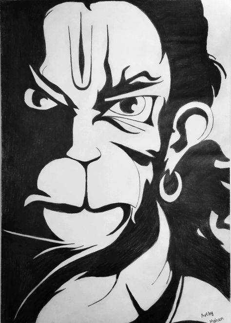 Lord Hanuman Pencil Sketch, Sketch Of Lord Hanuman, Bajarangi Drawing, Hanuman Abstract Art, Bholenath Mandala Art, કુદરતી દ્રશ્ય Drawing, Hanuman Sketch Pencil Easy, Hindu God Drawing Sketch, Logo Design Art Drawings