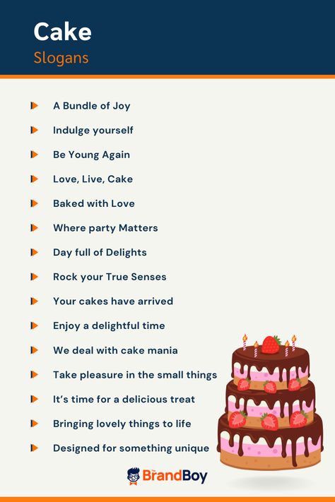 Looks Delicious Quotes, Bake Shop Logo Ideas, Cake Bussines Name Ideas, Cake Slogans Bakeries, Quotes For Cake Business, Cake Bussines Ideas, Caption For Cake Post Instagram, Chocolate Cake Captions Instagram, Bakery Slogan Ideas