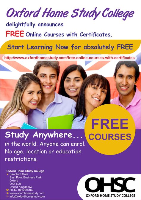 Oxford Home Study College pleasantly announces the free online courses all over the world. These free online distance learning courses will act as a starting point for your further education. In addition, you can enhance your professional knowledge and skills. By joining these online courses you can understand the working of online education. Free Online Courses With Certificate, Online Courses With Certificate, Free College Courses Online, Free Courses Online, Free College Courses, Free Online Education, Educational Tips, Study College, Free Online Learning