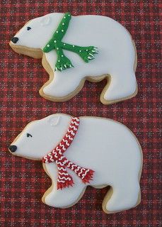 Polar Bear Cookies, Winter Cookie, Bear Cookies, Sugar Cookie Designs, Xmas Cookies, Fancy Cookies, Christmas Cookies Decorated, Creative Cookies, Christmas Sugar Cookies