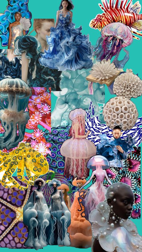 GCSE textiles under the sea mood board Under The Sea Mood Board, Gcse Textiles, Fashion Dream Job, Underwater World, Dream Job, Under The Sea, The Sea, Mood Board, Textiles