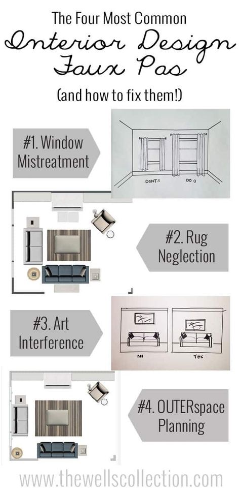 The Four Most Common Interior Design Faux Pas… and How to Fix Them! Living Room Color Schemes, Design Rules, Room Color Schemes, Boho Interior, Interior Design Tips, Home Decor Tips, Room Colors, Home Staging, Interior Design Styles