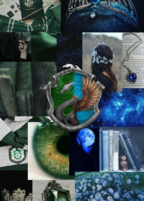 Raverin Aesthetic, Slytherclaw Wallpaper, Slytherclaw Aesthetic, Slytherin And Ravenclaw, Slytherin Ravenclaw, Ravenclaw Aesthetic, Gay Harry Potter, Images Harry Potter, Harry Potter Houses