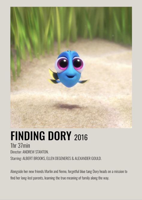 Finding Dory Poster, Disney Movie Posters Aesthetic, Finding Dory Movie Poster, Movies To Watch On Disney+, Finding Dory Movie, Movie Poster Room, Film Polaroid, Animated Movie Posters, Disney Movie Posters