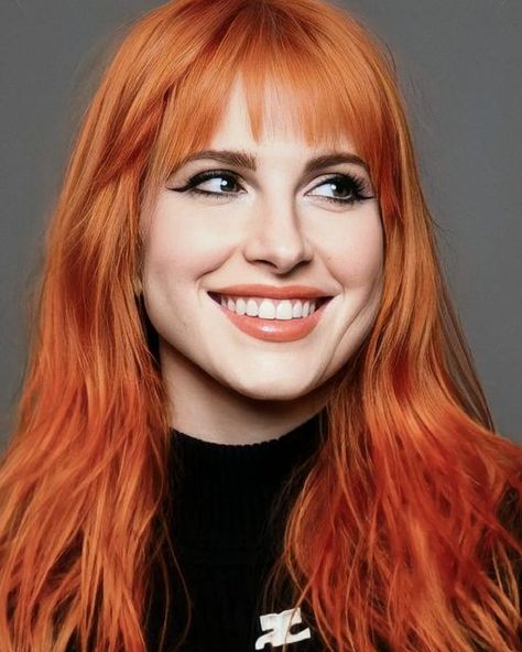 Hayley Williams Ginger Hair, Paramore Hair Hayley Williams, Hayley Williams Fringe, Hayley Williams Paramore, Hayley Williams This Is Why, Hayley Williams Bangs, Hayley Williams Red Hair, Hayley Williams Orange Hair, Hayley Williams Makeup