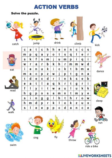 English Verbs Worksheets, My Classroom Worksheets, Worksheets For Kids English Activities, Occupations Worksheets For Kids, English Activities For Grade 1, English Worksheets For Grade 2, English Vocabulary Worksheets, Actions For Kids, Action Verbs Activities