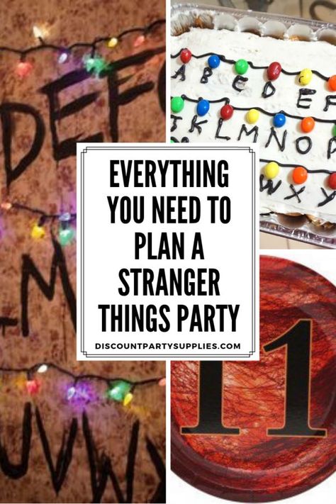 Stranger Things is so popular. You can't blame anyone for wanting to have a party theme based on it. Here is everything you need to plan a Stranger Things party! #party #partyideas #strangerthings #strangerthingsparty #partytheme #craftgossip Stranger Things Party Ideas, Stranger Things Diy, 80 Music, Castle Byers, Star Wars Party Decorations, Lego Party Decorations, Stranger Things Party, Stranger Things Halloween Party, Stranger Things Theme