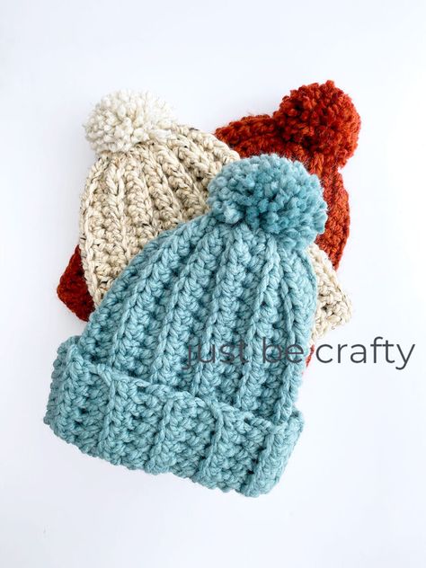 Chunky Hat Pattern, Easy Crochet Hat Patterns, Beanie Crochet Pattern, Make And Do Crew, Chemo Hats, Easy Crochet Hat, Hat Patterns Free, Crochet Hat Free, Beanie Crochet