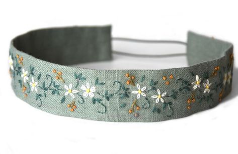 Embroidery Headband, Daisy Headband, Headband Diy, Boho Embroidery, Glendale Az, Floral Headband, Fabric Headbands, Handmade Headbands, Boho Headband