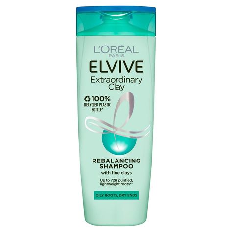 L'Oreal Elvive Extraordinary Clay Rebalancing Shampoo 300ml : Amazon.co.uk: Beauty Greasy Hair Shampoo, Oily Scalp Shampoo, Loreal Shampoo, Oily Hair Shampoo, Drugstore Shampoo, Oily Roots, Scalp Shampoo, Oily Scalp, Greasy Hair Hairstyles