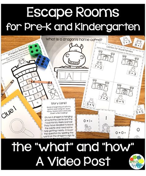 Escape Rooms for Pre-K and Kindergarten: The "What" and "How" | Apples to Applique Addition Activity, Childhood Activities, Escape Room Puzzles, Addition Games, Pattern Activities, Classroom Transformation, Dramatic Play Centers, Early Childhood Classrooms, Escape Room Game